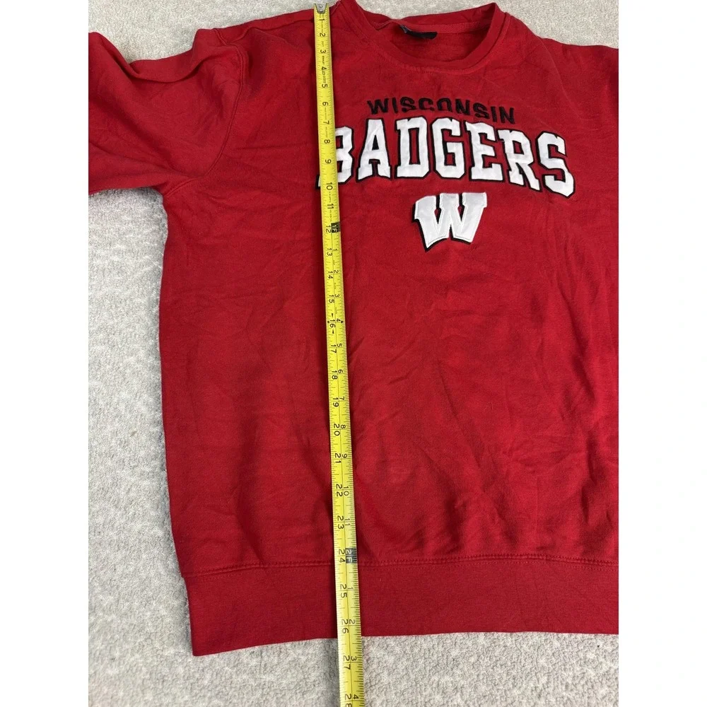 Wisconsin Badgers Sweatshirt Mens Large Red NCAA Colosseum Crewneck Fleece